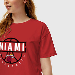 Футболка оверсайз женская MIAMI HEAT NBA МАЯМИ ХИТ НБА, цвет: красный — фото 2