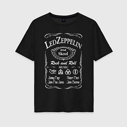 Футболка оверсайз женская Led Zeppelin, Лед Зеппелин, цвет: черный