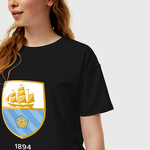 Женская футболка оверсайз Манчестер Сити 1894 / Черный – фото 3