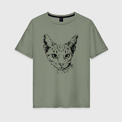Женская футболка оверсайз Clever cat