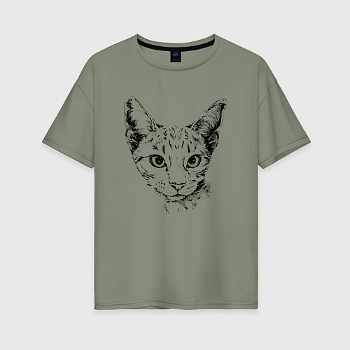 Женская футболка оверсайз Clever cat / Авокадо – фото 1