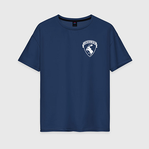 Женская футболка оверсайз VOLVO логотип лось / Тёмно-синий – фото 1