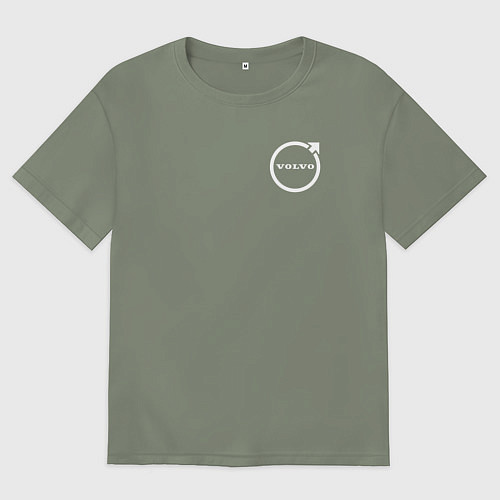 Женская футболка оверсайз VOLVO белый логотип / Авокадо – фото 1