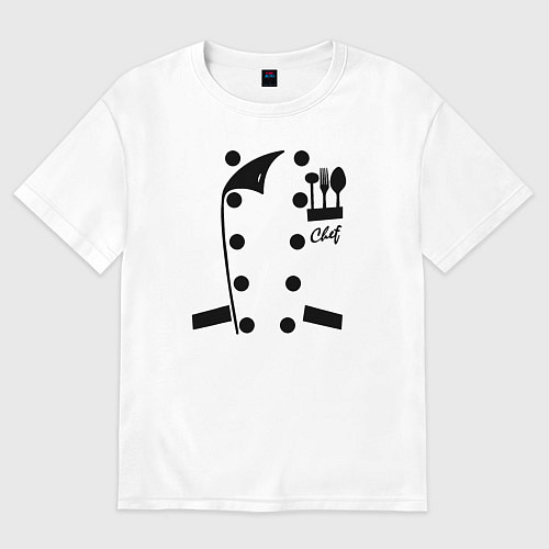 Женская футболка оверсайз Поварской фартук / Белый – фото 1