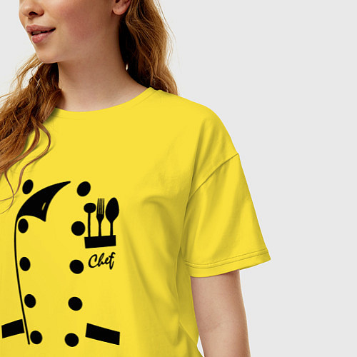 Женская футболка оверсайз Поварской фартук / Желтый – фото 3