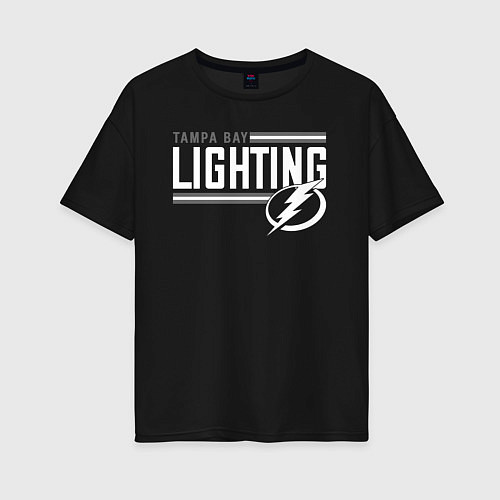 Женская футболка оверсайз TAMPA BAY LIGHTIN NHL ТАМПА БЭЙ НХЛ / Черный – фото 1