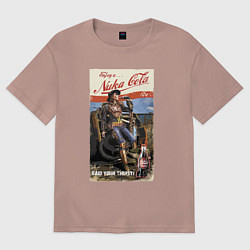 Футболка оверсайз женская Nuka Cola - raid your first!, цвет: пыльно-розовый