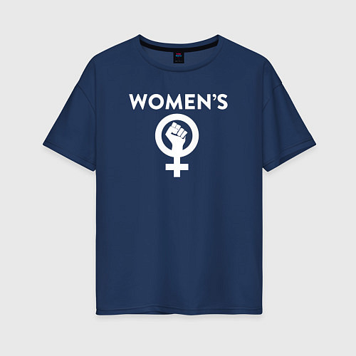 Женская футболка оверсайз Женщины вперед / Тёмно-синий – фото 1