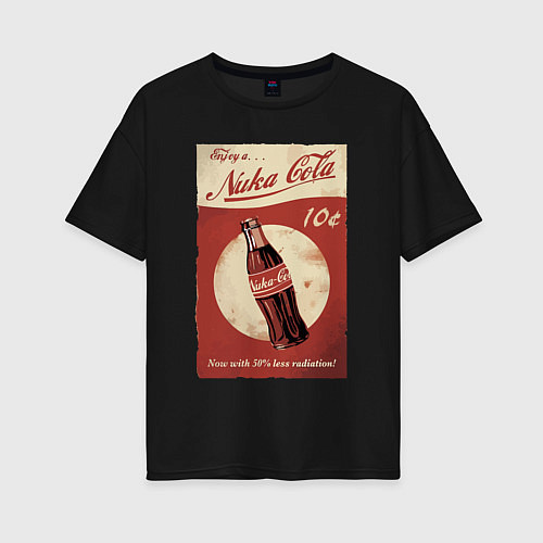 Женская футболка оверсайз Fallout Nuka Cola Poster Pop art / Черный – фото 1