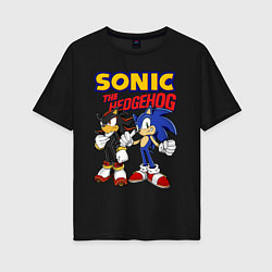 Футболка оверсайз женская ЕЖ СОНИК SONIC THE HEDGEHOG, цвет: черный