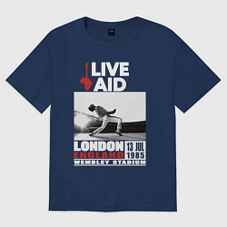 Футболка оверсайз женская QUEEN LIVE AID 1985, цвет: тёмно-синий