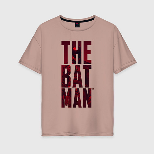 Женская футболка оверсайз The Batman Text logo / Пыльно-розовый – фото 1