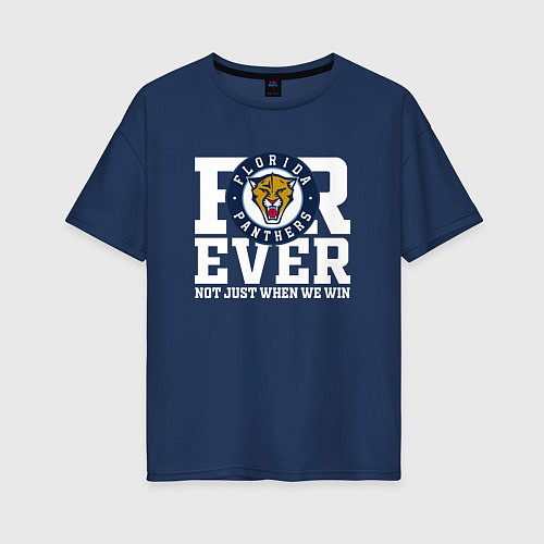 Женская футболка оверсайз Florida Panthers Флорида Пантерз FOREVER NOT JUST / Тёмно-синий – фото 1