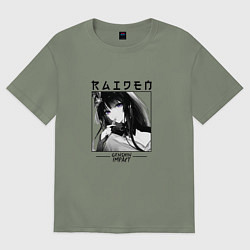 Футболка оверсайз женская Райдэн Shogun Raiden, Genshin Impact, цвет: авокадо