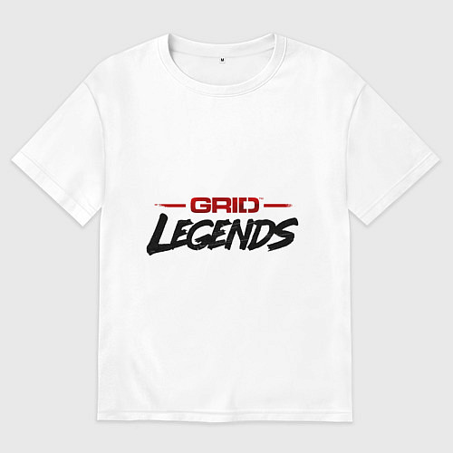 Женская футболка оверсайз Грид / Белый – фото 1