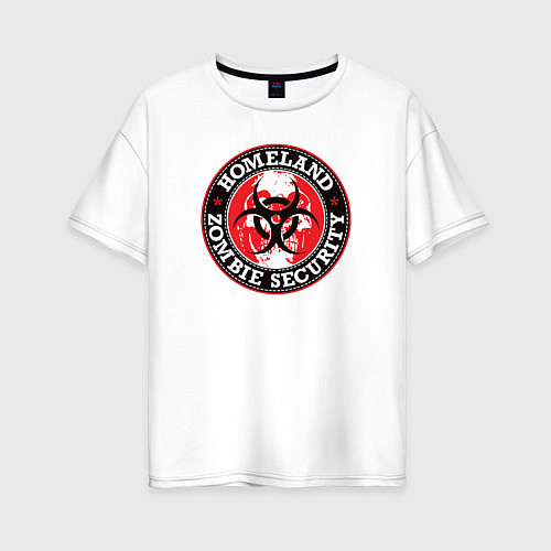 Женская футболка оверсайз Национальная зомби безопасность / Белый – фото 1