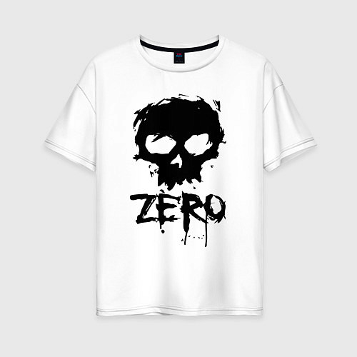 Женская футболка оверсайз Zero skull / Белый – фото 1