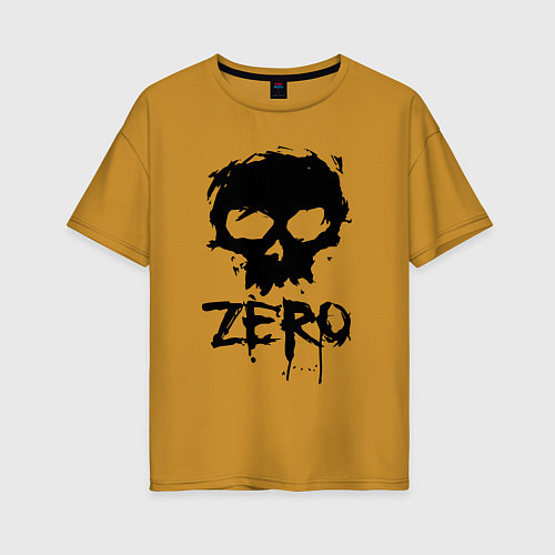 Женская футболка оверсайз Zero skull / Горчичный – фото 1