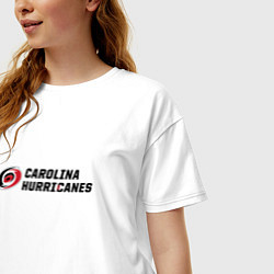 Футболка оверсайз женская Carolina Hurricanes Каролина Харрикейнз, цвет: белый — фото 2