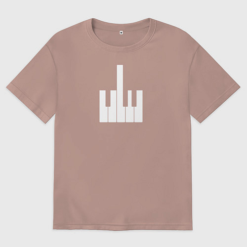 Женская футболка оверсайз Piano Fuck Портрет / Пыльно-розовый – фото 1