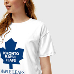 Футболка оверсайз женская Toronto Maple Leafs are coming Торонто Мейпл Лифс, цвет: белый — фото 2