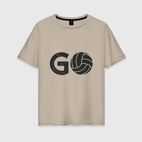 Женская футболка оверсайз Go Volleyball / Миндальный – фото 1
