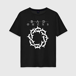 Футболка оверсайз женская Bad Omens logo, цвет: черный