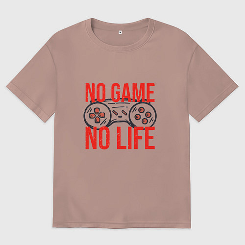 Женская футболка оверсайз No game no life / Пыльно-розовый – фото 1