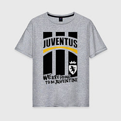 Футболка оверсайз женская Juventus Ювентус, цвет: меланж