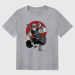 Футболка оверсайз женская Тенген Японский стиль, цвет: меланж