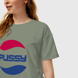 Футболка оверсайз женская Pepsi Pussy, цвет: авокадо — фото 2