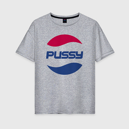 Женская футболка оверсайз Pepsi Pussy / Меланж – фото 1