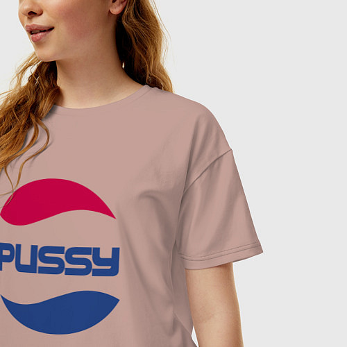 Женская футболка оверсайз Pepsi Pussy / Пыльно-розовый – фото 3