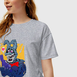 Футболка оверсайз женская Аниматроник Кролик Бонни, цвет: меланж — фото 2