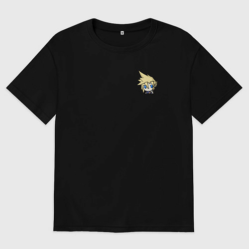 Женская футболка оверсайз Клауд в кармане / Черный – фото 1