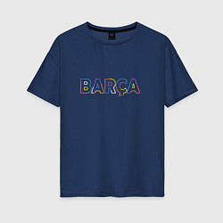 Футболка оверсайз женская FC Barcelona - Multicolor 2022 Barca, цвет: тёмно-синий