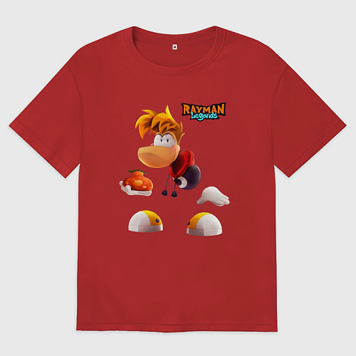 Женская футболка оверсайз Rayman Legends Веселый Рэймэн / Красный – фото 1