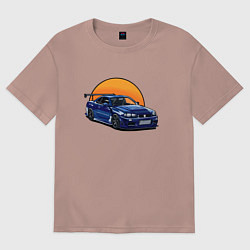 Футболка оверсайз женская Ниссан gtr 2022, цвет: пыльно-розовый