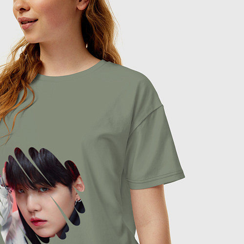 Женская футболка оверсайз Agust D SUGA BTS / Авокадо – фото 3