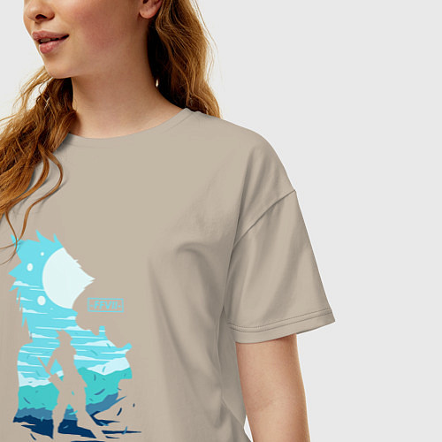 Женская футболка оверсайз Клауд Страйф / Миндальный – фото 3