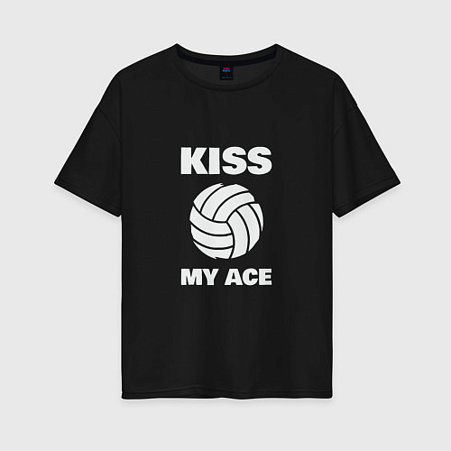Женская футболка оверсайз Kiss - My Ace / Черный – фото 1
