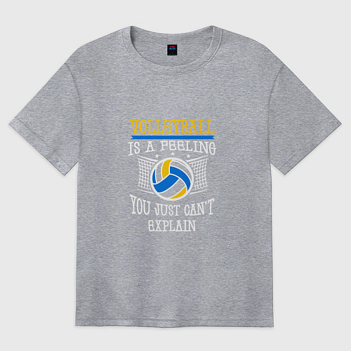 Женская футболка оверсайз Volleyball is a Feeling / Меланж – фото 1
