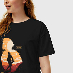 Футболка оверсайз женская Скволл Леонхарт, цвет: черный — фото 2