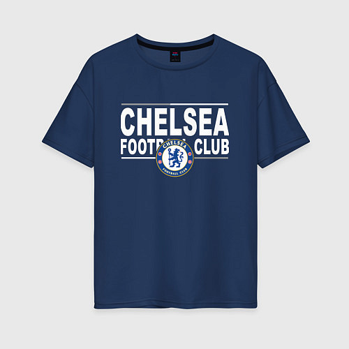 Женская футболка оверсайз Chelsea Football Club Челси / Тёмно-синий – фото 1