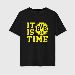 Футболка оверсайз женская Borussia Dortmund Боруссия Дортмунд, цвет: черный