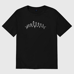 Футболка оверсайз женская Шахматы в моем пульсе, цвет: черный