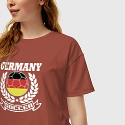 Футболка оверсайз женская Футбол Германия, цвет: кирпичный — фото 2