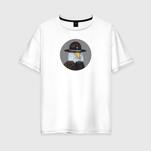 Женская футболка оверсайз Белоголовый орлан Шериф / Белый – фото 1