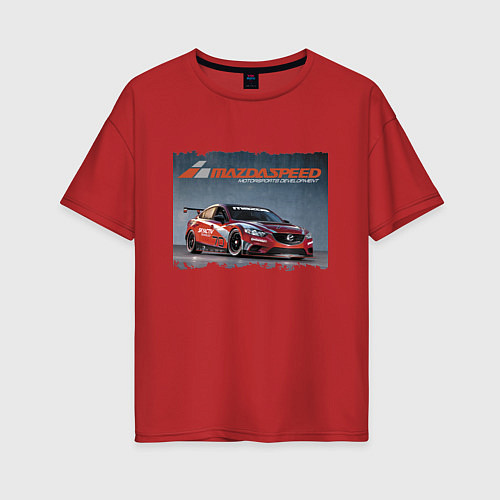 Женская футболка оверсайз Mazda Motorsports Development / Красный – фото 1