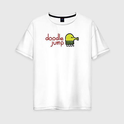 Женская футболка оверсайз Doodle Jump classic / Белый – фото 1